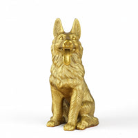 Brass Canine Figurine Lustrous Brass Wolf Figurine Realistic Miniature Animal Display Piece for Collectors, Art Lovers, Desk