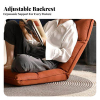 Foldable Design Adjustable Backrest Chair Back Support Multi-Position Floor Recliner High-Resilience Padding Lounge Seat Breathable Textile for Students, Gamers, Young Adults, Bedroom, Bay Window, Living Room