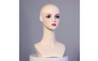 Mannequin Head with Shoulders Realistic Hairpiece Stand Skin Tone Cosmetology Head for Cosmetologists