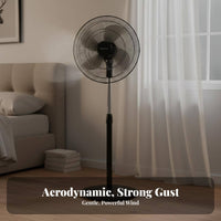 Strong Wind Pedestal Fan Powerful Airflow Distant Control Floor Fan Quiet Operation Cooling Appliance Auto-Deactivate Timer for Bedroom, Living Room, Office