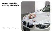 Layered Design Wedding Car Decoration Kit Artificial Flowers Bridal Car Decor Set Floral Hood Decoration Kit