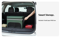 Two-Tier tier foldable Multi-Compartment Organizer Foldable Design foldable Compartment organizer Large Capacity Trunk Box long-lasting for Car Owners, Families, Commuters, journey Trips, Grocery Shopping, Camping, Garage