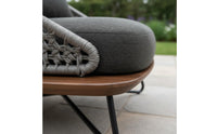 Teak Sofa Leisure Seating Woven Lounge Sofa Rattan Outdoor Couch Weather-Resistant Double Chair Ergonomic Design for Patio