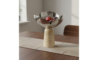 Irregular Stainless Steel Bowl Rust-Resistant Pedestal Fruit Bowl Large Capacity Home Decor for Living Room