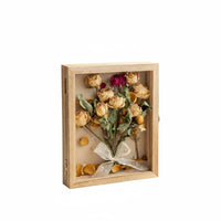 Solid Wood Dried Flower Display Frame Tabletop Stand Wooden Shadow Box Frame Multifunctional for Artisan S, Gift Givers, Living Room