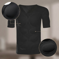 Muscle Shirt with Removable Inserts Fit Muscle Shirt with Chest and Shoulder Pads Stretch Physique-Defining Tee for Stage Performances