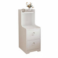 Space-Saving Design Narrow Bedside Locker Lockable Top Drawer Narrow Storage Cabinet Slim contour Nightstand Modern design for Apartment Dwellers, Students, Homeowners, Small Spaces, Dorm Room
