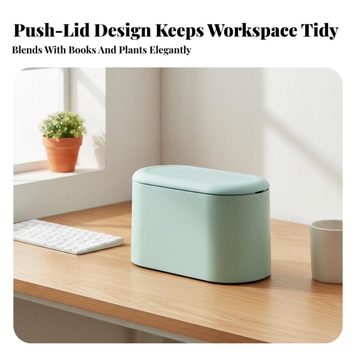 Mini Desktop Trash Can Double Layer Design Desktop Trash Can Compact Size Mini Press-Top Garbage Bin for Students, Homeowners, Dorm Room, Bedroom, Car