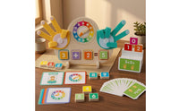 Addition and Subtraction Frog Clock Board Pastel Hands-on Math Board Rounded Edges Hands-on Math Set Colorful for Children, Kids, Home Learning