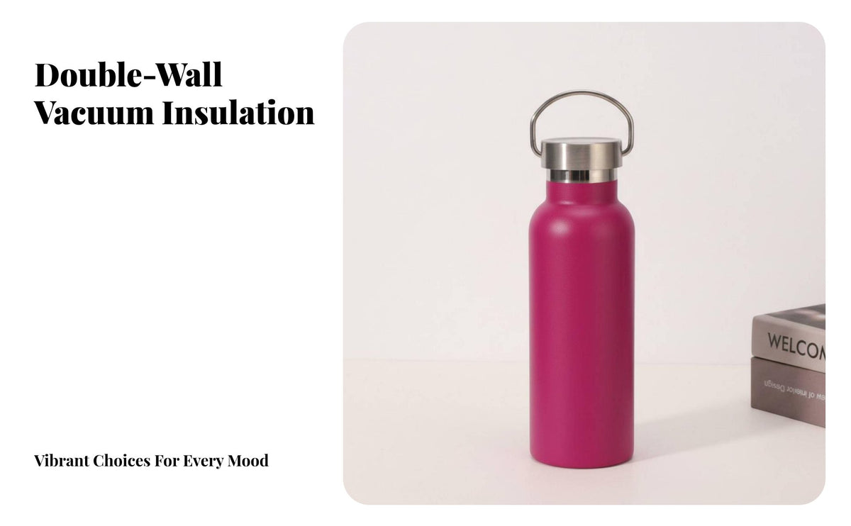Large Capacity Double Wall Vacuum Bottle Leak Proof Wide Mouth Sports Bottle Sweat-Dry for Outdoor Enthusiasts, Adults, Travel, Gym, Camping