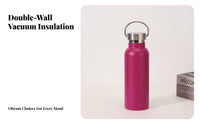 Large Capacity Double Wall Vacuum Bottle Leak Proof Wide Mouth Sports Bottle Sweat-Dry for Outdoor Enthusiasts, Adults, Travel, Gym, Camping