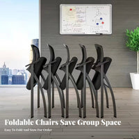 Foldable Design Folding Chair with Writing Tablet Space-Saving Training Room Furniture Padded pad Institutional Seating Ergonomic supportrest for Trainees, Office Workers, Event Attendees, Conference Hall, Classroom, Church