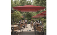 Square Patio Umbrella Wind-Resistant Umbrella with Double Canopy Waterproof for Homeowners, Vendors, Market, Garden