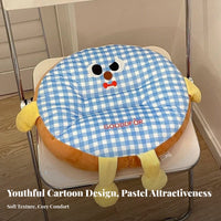 Multifunctional Velvety Chair Pad Embroidered Face Round Velvety Pillow for Students, Office Workers, Dorm Room, Bedroom, Reading Nook