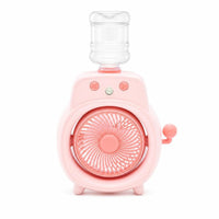 Compact Desktop Misting Fan Transparent Tank Rechargeable Misting Fan