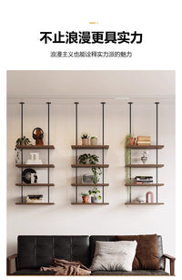 简约装饰吊架铁艺吊顶悬挂置物架吊挂层板架花架吧台悬挂吊展示架 2层40*25*85cm