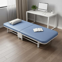 Folding Single Bed Space Saving Office Rest Bed Easy Assembly Portable Sleeper Cot for Guests, Living Room