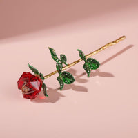 Crystal Flower Figurine Romantic Gift Crystal Flower Figurine Ornament Elegant Decorative Home Decoration for Girlfriend, Women