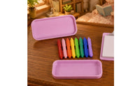 Blank Sheet 1/12 Scale Stationery Set Plastic Dollhouse Clipboard Set Molded Miniature Writing Tools Multi-Color for Scene Decoration