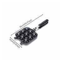Non-Stick Double Sided Grill Pan Even Heat Conduction Savory Ball Ball Appliance for Home Kitchen
