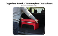 Two-Tier tier foldable Multi-Compartment Organizer Foldable Design foldable Compartment organizer Large Capacity Trunk Box long-lasting for Car Owners, Families, Commuters, journey Trips, Grocery Shopping, Camping, Garage