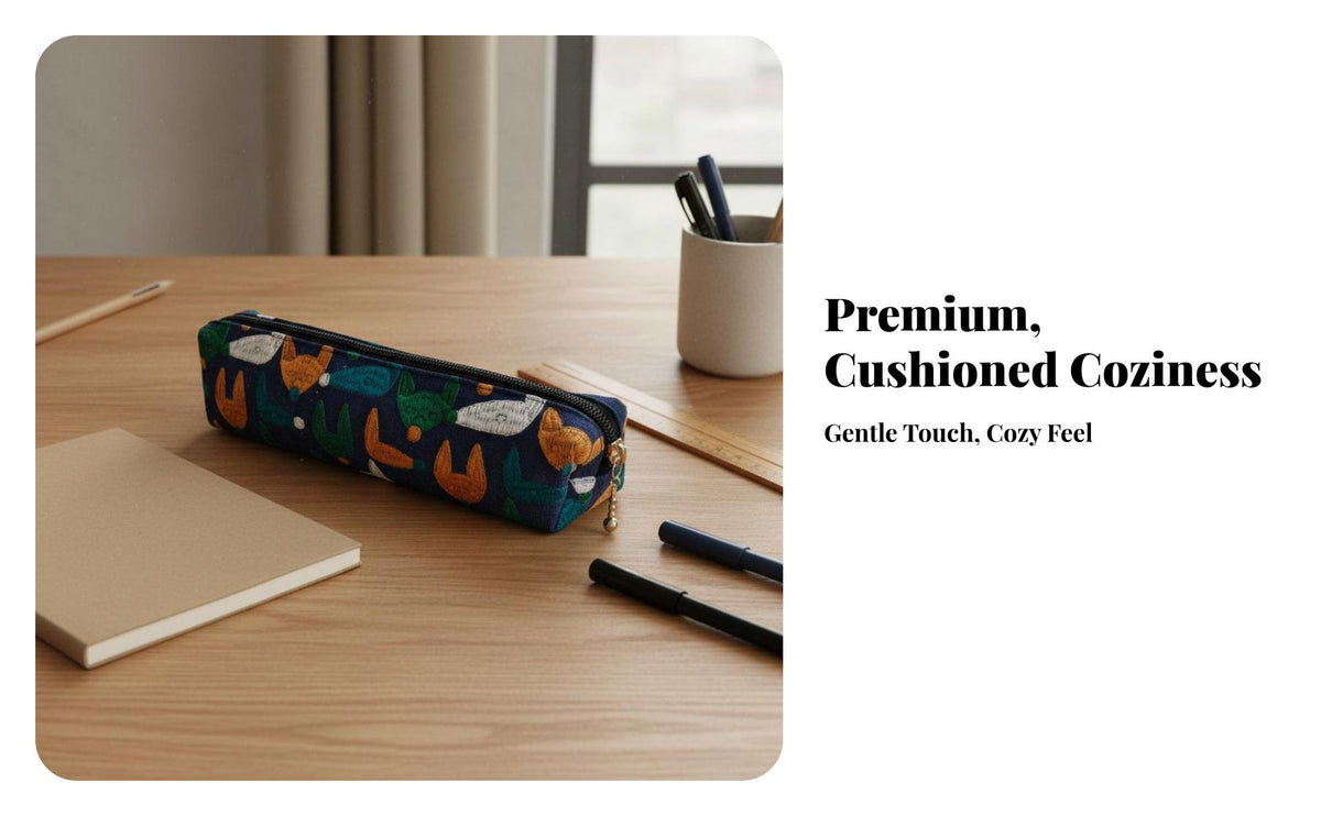 pencils Pouch Large Capacity Floral Stationery Bag Material Embroidered Cosmetic Bag for Girls, School