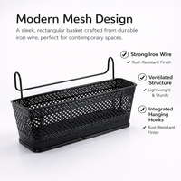 Storage Baskets for Shelves with Extra Deep Wire Mesh Design, Metal Hanging for Bathroom and Wall Organization, Narrow Iron Grid