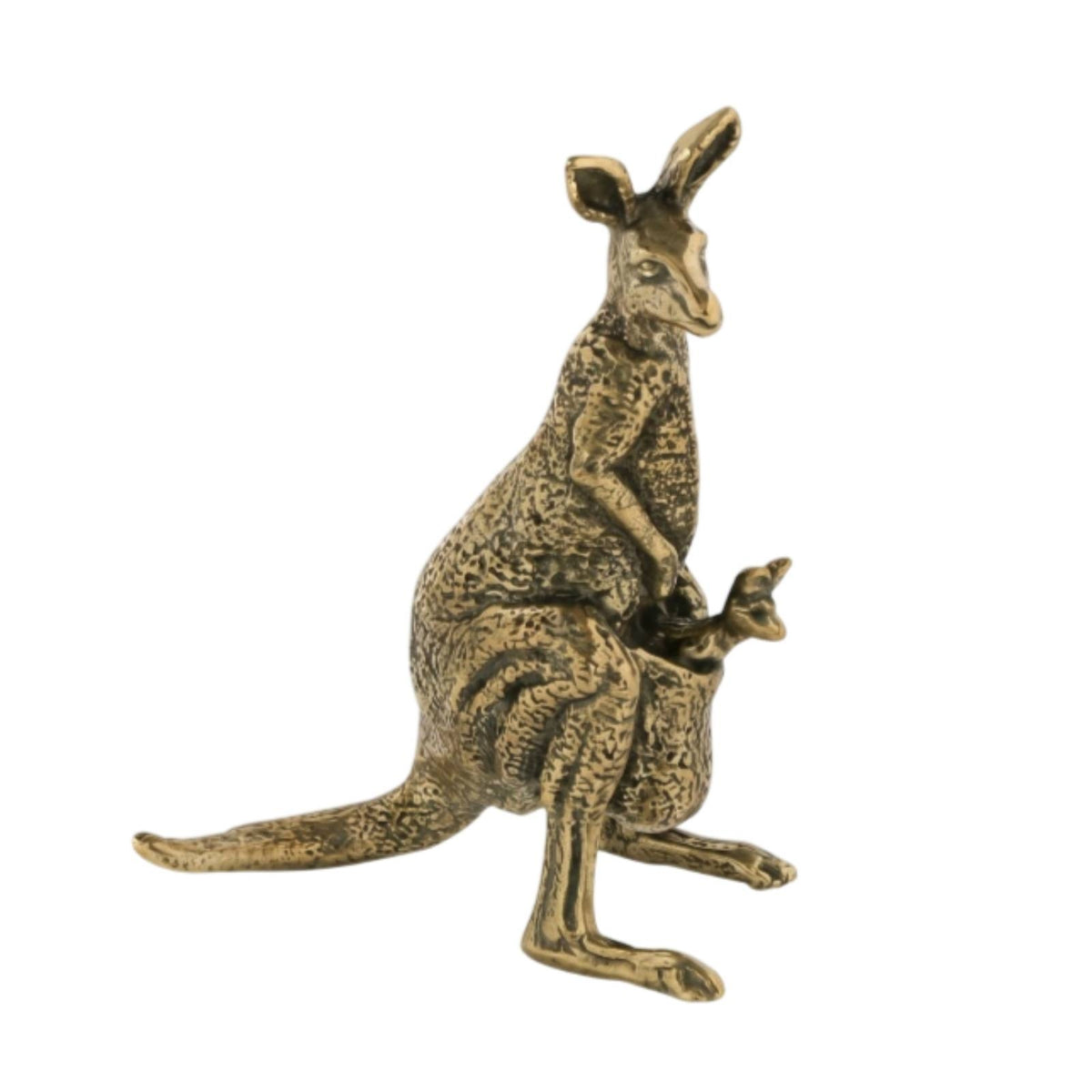 Mother Marsupial Statue Mottled Finish Marsupial Figurine Detailed Craftsmanship Animal Decor for Home Display