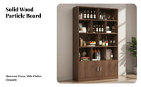 Freestanding Beverage Cabinet Large Capacity Storage Shelf Wooden Display Hutch Sturdy Construction Versatile Organizer Suitable for Living Room Entryway Bedroom Book Lovers