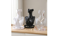 Mannequin Bust with Tray Glossy Jewelry Display Bust Necklace Holder with Base Multi-Functional for Vanity Table, Dresser