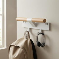 Wall-Mounted Coat Rack Shelf Minimalist Wood Wooden Bar Rack Smooth Finish Entryway Wall Organizer for Hallway, Bedroom