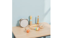 6 Pieces Children's Percussion Set Natural Wooden Musical Instrument Set Toddler Percussion Instrument Kit Early Learning