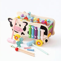 Early-Learning Pounding Bench with Hammer Rainbow Shape Sorter with Pegs Colorful Wooden Shape Sorter Easy-to-Hold for Toddlers, Kids, Daycare