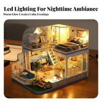 DIY Miniature House Kit Creative Gift Miniature Room Craft Kit Three-Dimensional House Building Model Kit Tools Included