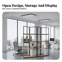 Room Divider with Shelves Minimalist Design Industrial Room Divider Bookcase Multi-Functional Freestanding Partition Screen for Retail Store, Entryway