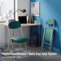 Foldable Padded Folding Chair Space-Saving Metal Frame Folding Chair No Assembly Required Portable Seat Strong Load-Bearing for Office Workers, Homeowners, Meeting Room, Conference Hall, School, Events