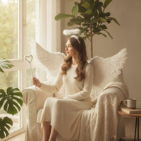Lightweight Angel Wings with Circlet and Wand Fluffy Angel Costume with Wings Celestial Costume Set Celestial for Stage Performances