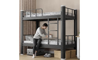 Metal Bunk Bed with Ladder Heavy Duty Bunk Bed with Ladder Space-Saving Furniture for Students, Roommates, Dormitory, Apartment Housing