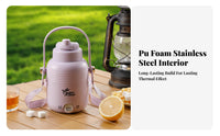 Portable Electric Kettle 304 Stainless Steel Liner Portable Water Boiler Cup Constant Temperature Function Travel Hot Water Boiler for Parents
