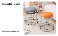 Modern Minimalist & fashion Stackable paw-print Stool Space-Saving Round-Top Stool Comfortable pad Backless Chair Sturdy Construction for Apartment Dwellers, occasion Hosts, Dining Room, Kitchen, Bedroom, occasions