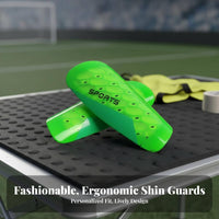 Soccer Shin Guards Impact Resistant Football Shin Pads Hard Shell Protection Sports Leg Guards for Children, Athletes, Outdoor