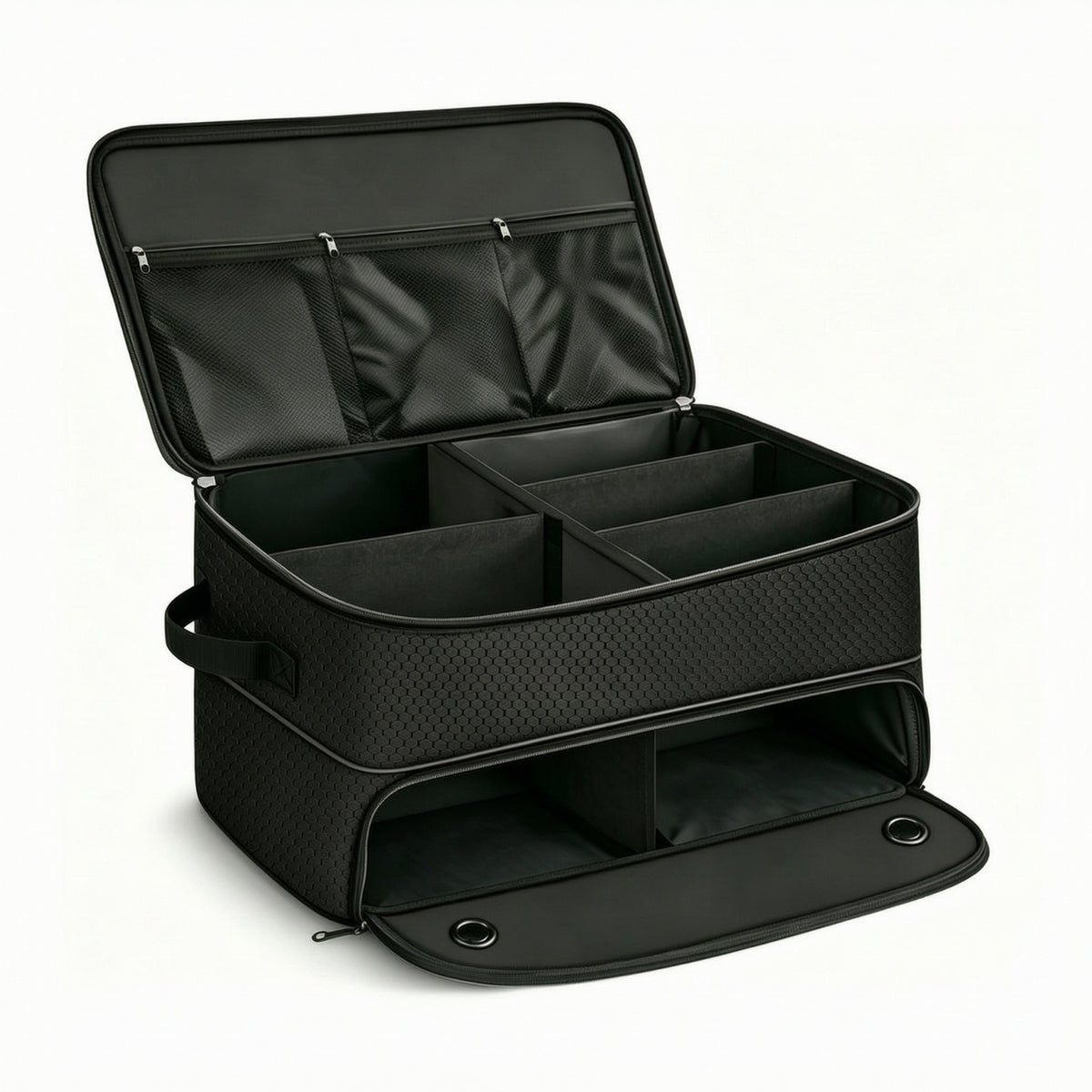 Car Trunk Storage Box with Lid Hard-Sided for Golf Outings, Travelers, Commuters