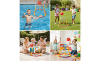 Freestanding Water Basketball Set with Pump Colorful Pool Basketball Hoop Portable for Family