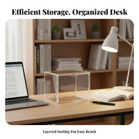 Rolling Book container Large Capacity Desktop Organizer Portable Handle for Study Room