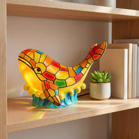Cetacean Night Light Warm Glow Cetacean Lamp with an Oceanic Base Decorative Seaside Lamp for Nursery, Reading Corner
