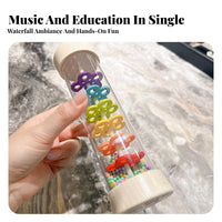 Educational Rain Stick Toy Colorful Design Wooden Rainmaker Shaker Paint Wooden Rain Stick Child-Safe Materials for Children, Toddlers, Babies, Music Class, Preschool