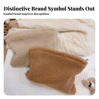 Soft and Comfortable Lambswool Makeup Pouch Portable & Lightweight Fuzzy Cosmetic Pouch Thoughtful Gift for Women, Daily Use, Travel, School