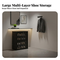 Large Capacity Dustproof Shoe Rack Space-Saving Design Multi-Tier Shoe Cabinet Easy Assembly Closure for Apartment Dwellers, Homeowners, Entryway, Hallway, Bedroom, Closet