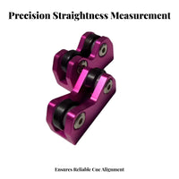 2 Pieces High Precision Measurement Aluminum Cue Straightener Tool Effortless Rolling Bearings Pool Cue Straightness Checker Double-Wheel