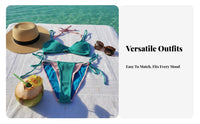 4 Pieces Layered Halter Bikini Set Customizable Fit DIY Mix and Match Swimsuit Comfortable Wear Two Piece Swimsuit for Young Adults, Teenagers
